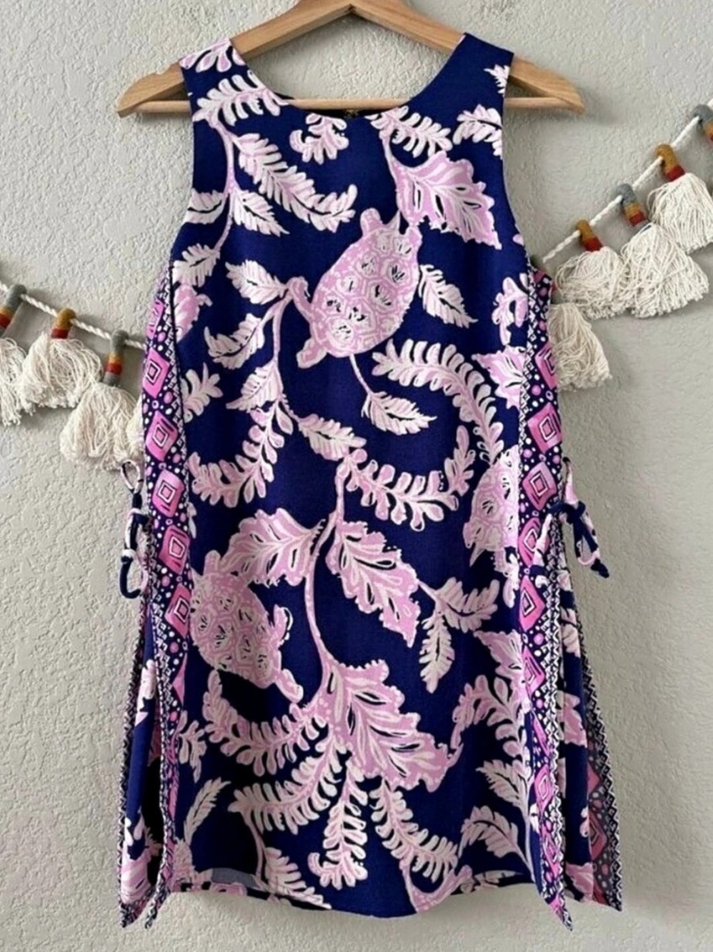 Lisa Raye Floral Mini Dress in Blue & Pink Size 4